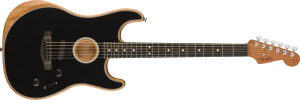 FENDER American Acoustasonic Stratocaster, Ebony Fingerboard, Black, китара