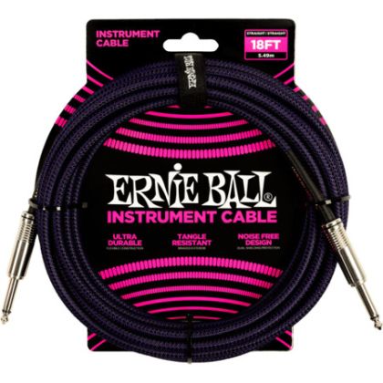 ERNIE BALL 6433 Braided Instr Cab 18ft Silver Fox