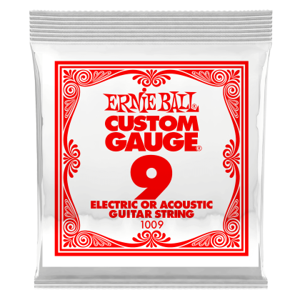 ERNIE BALL 1009 .009 PLAIN STEEL SINGLE GUITAR STRING Единична струна за електрическа или акустична китара