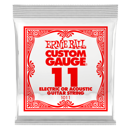 ERNIE BALL 1011 .011 PLAIN STEEL SINGLE GUITAR STRING Единична струна за електрическа или акустична китара
