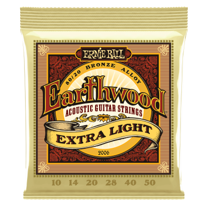 ERNIE BALL 2006 10-50 EARTHWOOD EXTRA LIGHT 80/20 BRONZE ALLOY Струни за акустична китара
