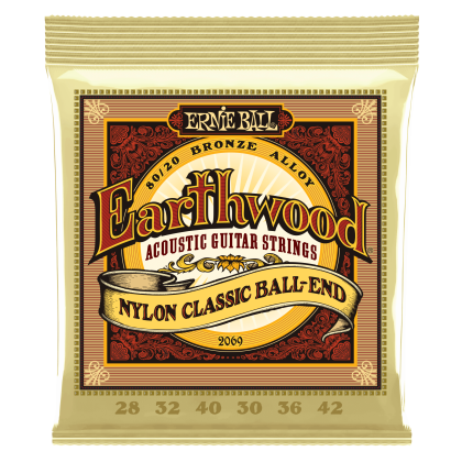 ERNIE BALL | 2069 28-42 Earthwood Nylon Classic Ball-End | Найлонови струни за класическа/фолк китара