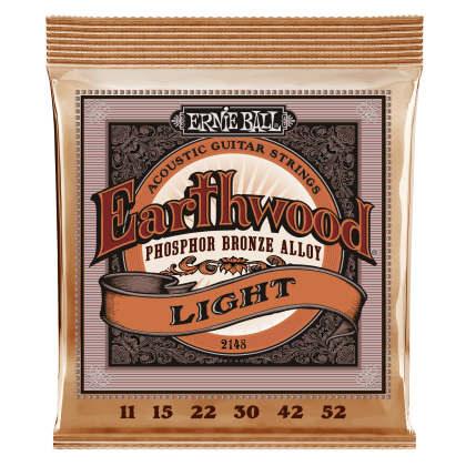ERNIE BALL | 2148 11-52 Earthwood Light Phosphor Bronze Acoustic Guitar Strings | Струни за акустична китара