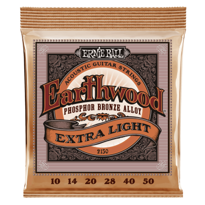 ERNIE BALL | 2150 10-50 Earthwood Extra Light Phosphor Bronze Acoustic Guitar Strings | Струни за акустична китара