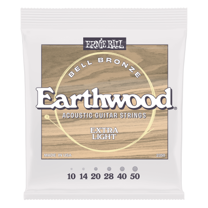 ERNIE BALL • 2350 10-50 Earthwood Extra Light Bell Bronze Acoustic Guitar Strings • Струни за акустична китара