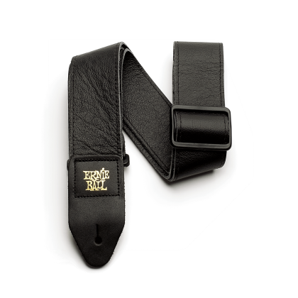 ERNIE BALL • 4134 Black Tri-Glide 2" Italian Leather Strap • Колан за китара/бас