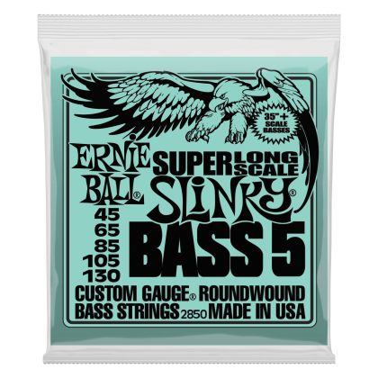 ERNIE BALL • 2850 Super Long Scale Slinky 5-string Electric Bass Strings • Струни за 5-струнен електрически бас