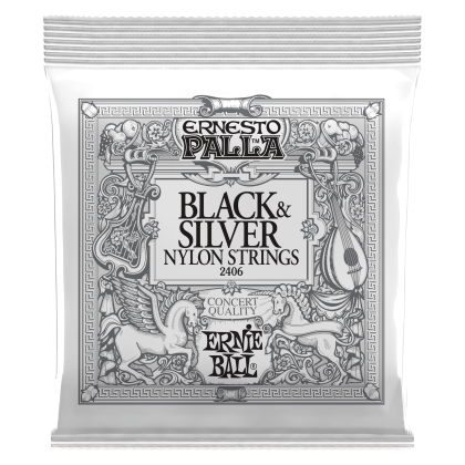 ERNIE BALL • 2406 28-42 Ernesto Palla Black & Silver Nylon Classical Guitar Strings • Струни за класическа китара