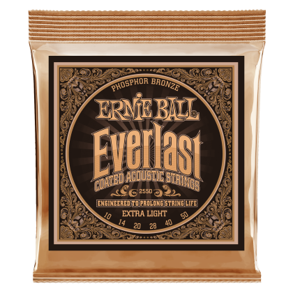 ERNIE BALL • 2550 10-50 Extra Light Everlast Coated Phosphor Bronze Acoustic Guitar Strings • Струни за акустична китара