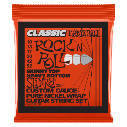 ERNIE BALL • 2254 10–52 Skinny Top Heavy Bottom Slinky Classic Rock N Roll Pure Nickel Wrap Electric Guitar Strings • Струни за електрическа китара