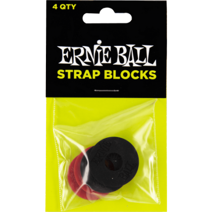 ERNIE BALL 4603 Strap Blocks 4-Pack - Black and Red
