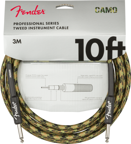 FENDER PRO 10' INST CABLE WDLND CAMO