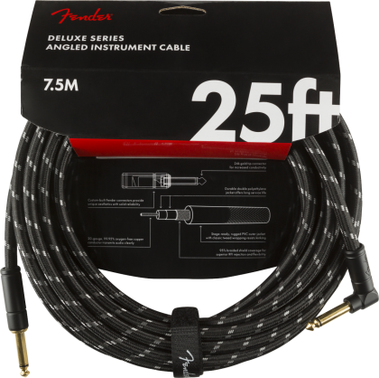 FENDER DELUXE SERIES INSTRUMENT CABLE STRAIGHT/ANGLE, 7.5M
