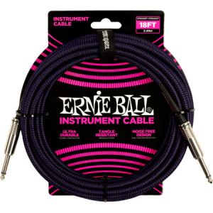 ERNIE BALL 6433 Braided Instr Cab 18ft Silver Fox