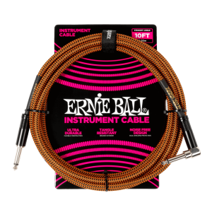 ERNIE BALL 6470 Braided Instr Cab Str/Angle 10ft Pumpkin Pie
