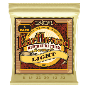 ERNIE BALL 3004 11-52 EARTHWOOD LIGHT 80/20 BRONZE ACOUSTIC GUITAR STRINGS 3 PACK Струни за акустична китара 