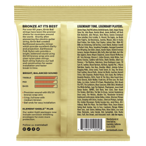 ERNIE BALL | 2003 12-54 Earthwood Medium Light 80/20 Bronze Acoustic Guitar Strings | Струни за акустична китара