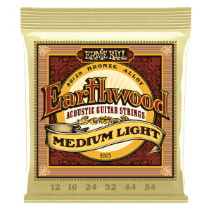 ERNIE BALL | 2003 12-54 Earthwood Medium Light 80/20 Bronze Acoustic Guitar Strings | Струни за акустична китара