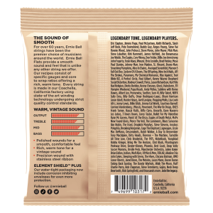 ERNIE BALL | 2582 12-52 Medium-Light Stainless Steel Flatwound Electric Guitar Strings | Струни за електрическа китара