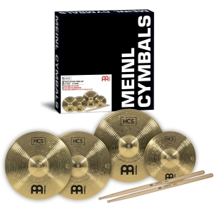 MEINL • HCS 13", 14", 10"S Cymbal Set incl. Drumsticks HCS1314+10S • Комплект чинели за барабани вкл. палки