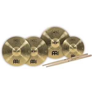MEINL • HCS 13", 14", 10"S Cymbal Set incl. Drumsticks HCS1314+10S • Комплект чинели за барабани вкл. палки