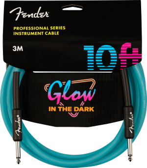 FENDER • 10ft Blue Glow In The Dark Str/Str Professional Series Instrument Cable • Инструментален кабел