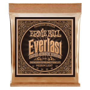 ERNIE BALL • 2546 12-54 Medium Light Everlast Coated Phosphor Bronze Acoustic Guitar Strings • Струни за акустична китара