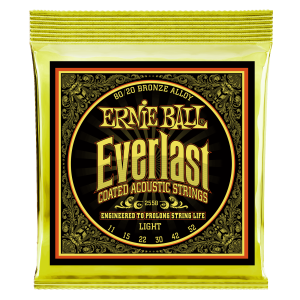 ERNIE BALL • 2558 11-52 Light Everlast Coated 80/20 Bronze Acoustic Guitar Strings • Струни за акустична китара