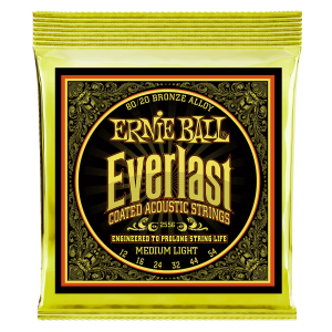 ERNIE BALL • 2556 12-54 Medium Light Everlast Coated 80/20 Bronze Acoustic Guitar Strings • Струни за акустична китара