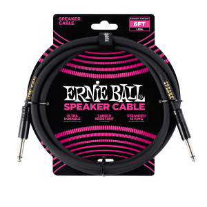 ERNIE BALL • 6072 6ft Black Straight/Straight Classic Speaker Cable (1.83 m) • Кабел за китарна колона