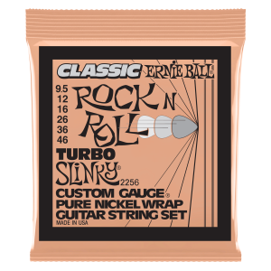 ERNIE BALL • 2256 9.5–46 Turbo Slinky Classic Rock N Roll Pure Nickel Wrap Electric Guitar Strings • Струни за електрическа китара
